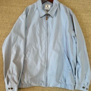Vintage Peter Millar Lightweight Windbreaker Bomber Jacket Size XL Baby Blue